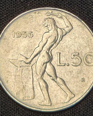 moneta da 50 lire 1956
