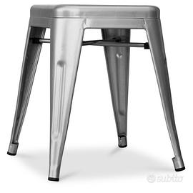 Sgabello Replica Tabouret H Basso Vintage Zincato