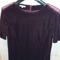 Vestito di velluto liscio bordeaux 42