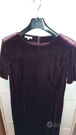 Vestito di velluto liscio bordeaux 42