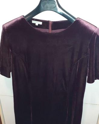 Vestito di velluto liscio bordeaux 42