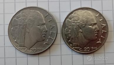 2 monete da 20 centesimi anno 1940 