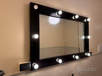 Specchio camerino Hollywood  + armadietto nero