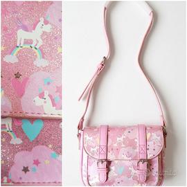 Borsetta ecopelle con unicorni & arcobaleni