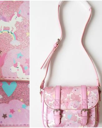 Borsetta ecopelle con unicorni & arcobaleni