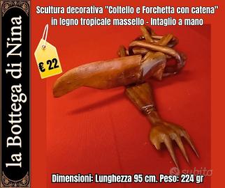 Scultura decorativa "Coltello e Forchetta con cate