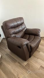 Poltrona relax Dondi Salotti mod. Tiziano in pelle