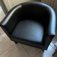 Poltrana simil pelle nera