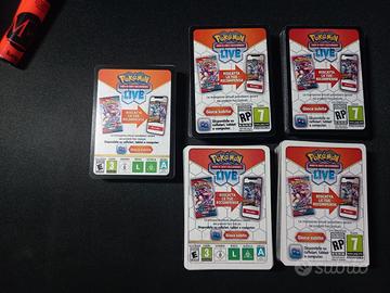 230 Carte codice Pokemon (lista in descrizione)