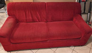 Divano letto 3 posti rosso