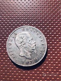 moneta vittorio emanuele II 1878