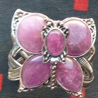 Bracciale grande farfalla pietre viola 