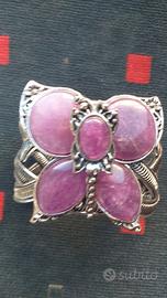 Bracciale grande farfalla pietre viola 