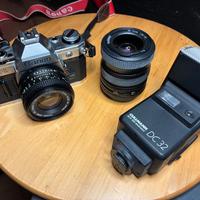 Canon AE‑1 + Canon FD 50mm f/1.8 + Tamron 28–70mm