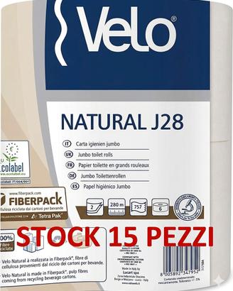 15 Rotoli Carta Igienica Jumbo "Velo Natural Jumbo