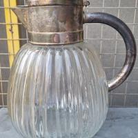 Brocca in vetro e argento