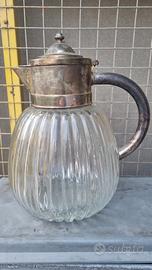 Brocca in vetro e argento