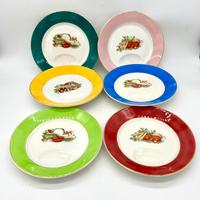 Set 6 piatti pinzimonio Imola bordo oro 25 cm