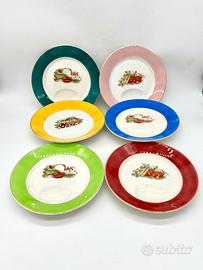 Set 6 piatti pinzimonio Imola bordo oro 25 cm