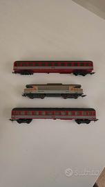 Locomotiva BB-7203 Lima, con 2 carrozze e binari