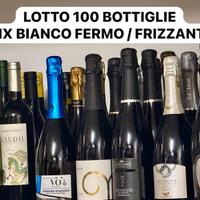 Lotto 100 bottiglie vino bianco fermo / frizzante