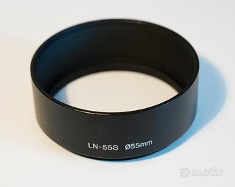 Paraluce 55mm in alluminio per obiettivi 50mm