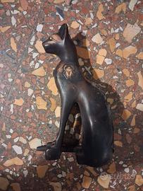 Legno antico gatto egiziano statua