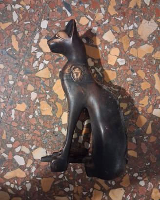 Legno antico gatto egiziano statua