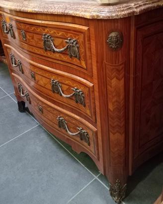 ANTICO COMO' FRANCESE IN STILE LUIGI XV CON MARMO