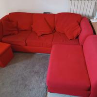  divano rosso 3 +1 posti