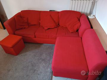  divano rosso 3 +1 posti