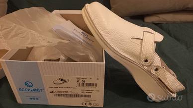 Ciabatta Ecosanit in pelle – numero 39, bianca