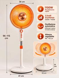 stufa elettrica a parabola orientabile 
