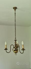 Lampadario 3 bracci in ottone