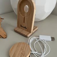 Magsafe charger iPhone bamboo + supporto stand