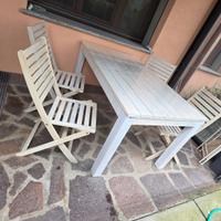 tavolo da giardino allungabile e 4  sedie 