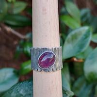 Anello in argento 925 regolabile e ametista natura