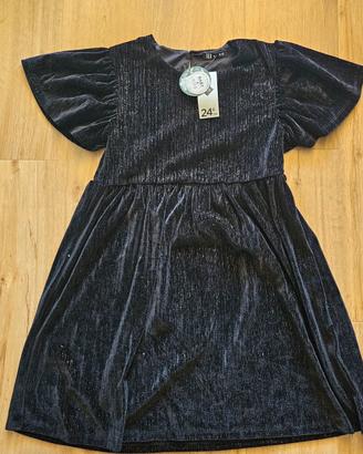 Abito/vestito bambina nero dorato/argentato 11 12 