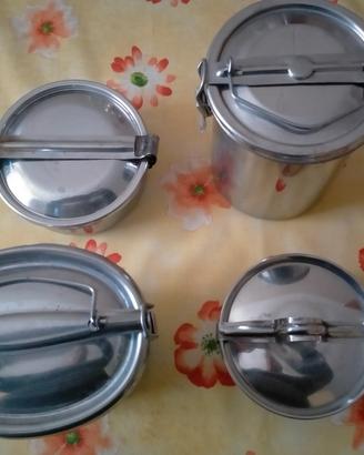 Portavivande Portapranzo Pentolini Acciaio 