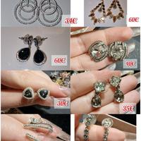 Set 10 paia orecchini Swarovsky, d'orati, blu, a l