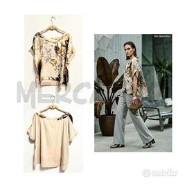 CASACCA D MYF 1/2M SABBIA SETA FANTASIA FOGLIE