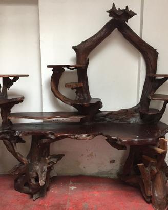 Consolle Scrivania In Legno Naturale