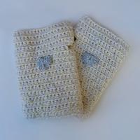 Guanti senza dita crochet con cuori – handmade