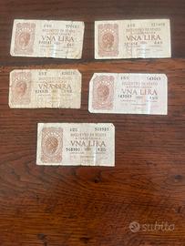 Banconote originali 1944 vna lira