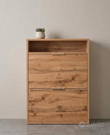 Scarpiera salvaspazio effetto legno