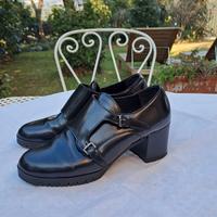 Scarpe lucide pelle con fibie n 37