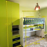 Cameretta MORETTI COMPACT a soppalco per ragazzi