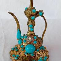 Teiera decorativa turca ottone bronzo 