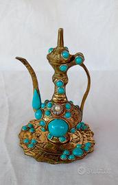 Teiera decorativa turca ottone bronzo 