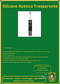 25 cartucce di silicone acetico trasparente